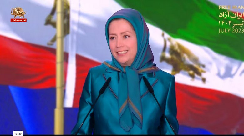 سخنرانی خانم #مریم_رجوی - پیش به‌سوی جمهوری دموکراتیک - محاکمه سران رژیم آخوندی به‌خاطر جنایت علیه بشریت و نسل‌کشی - #دادخواهی #FreeIran2023